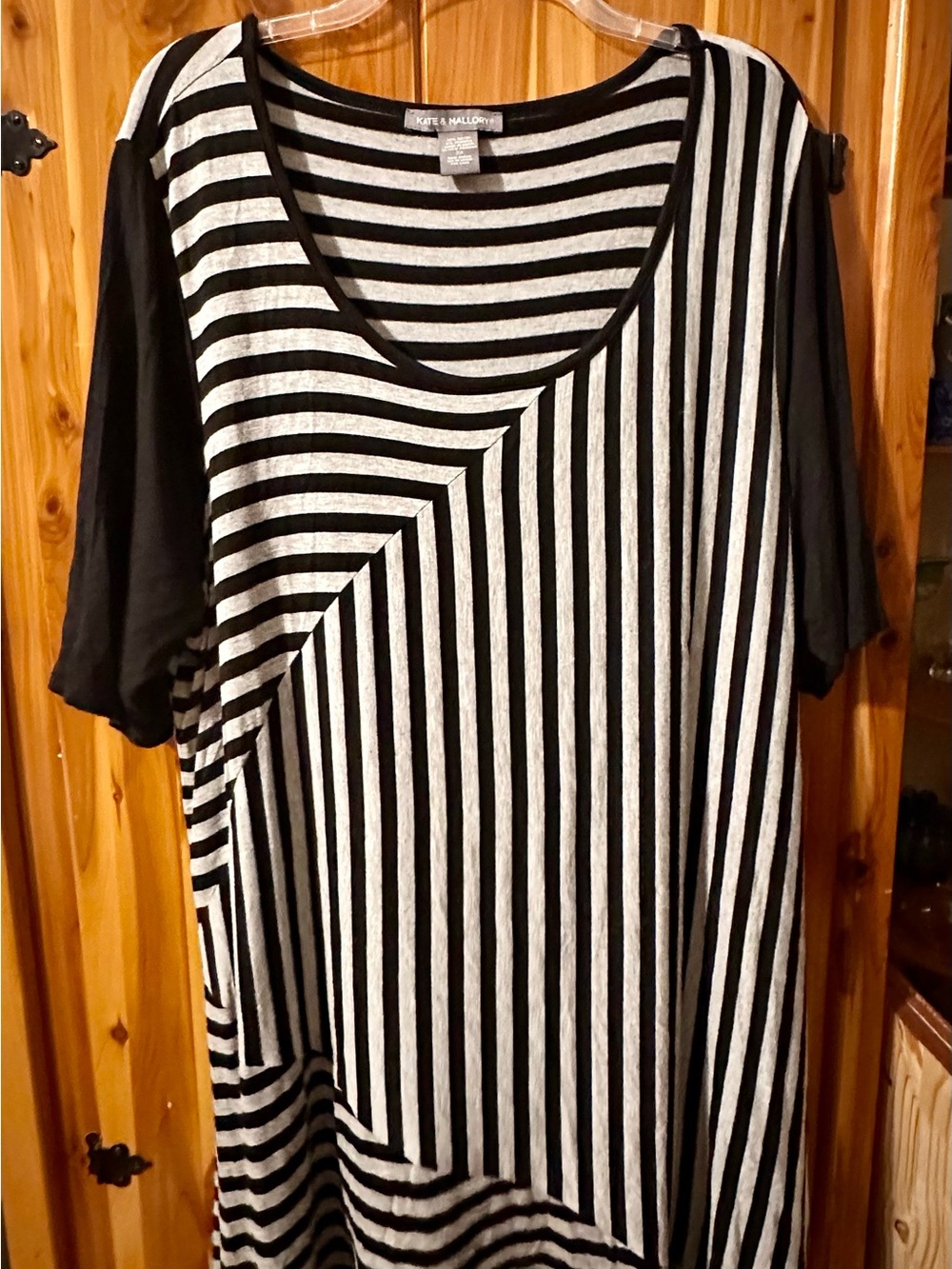 Kate & Mallory Black and Gray Striped Top